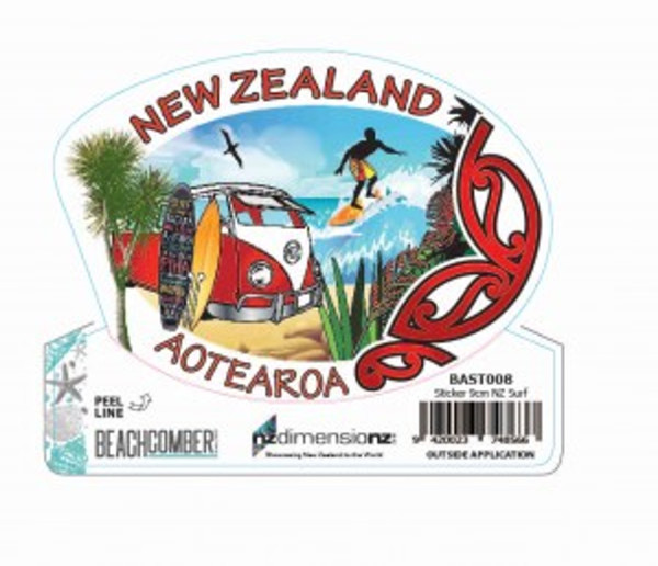 NZ sticker, NZ Surf - 9cm