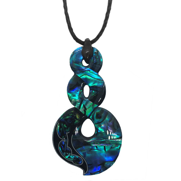 NZ Paua pendant triple twist