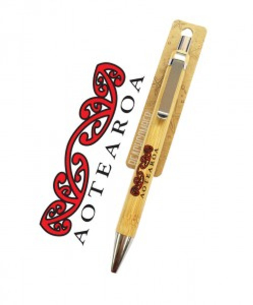 Aotearoa with Maori design on bamboo pen