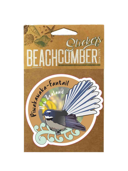 NZ Native bird round stickers (approx 9cm ) - NZ Fantail