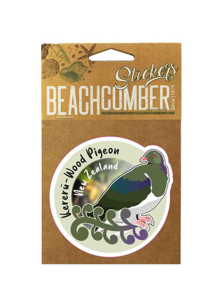 NZ Native bird round sticker (approx 9cm) - NZ Wood Pigeon Kereru