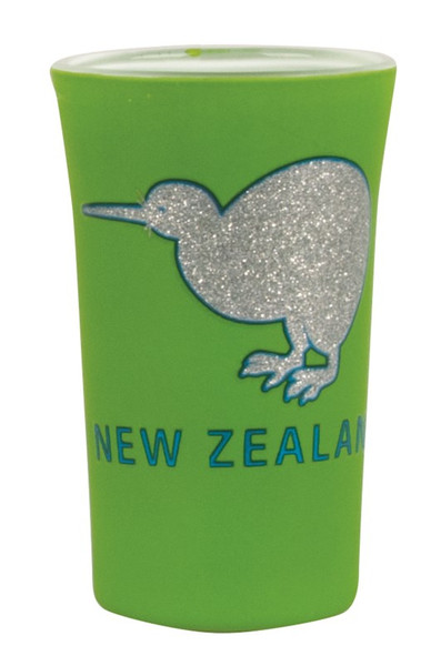 Shot Glass - glitter Kiwi on green