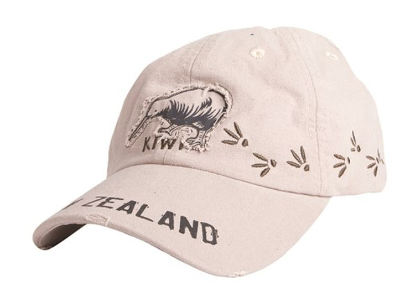 NZ Cap -Canvas Kiwi and footsteps