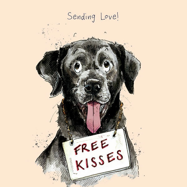 Greeting Card - Sending Love! Free Kisses