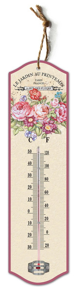 Thermometer - Le Jardin colourful flowers (8cm x 27cm)