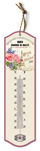 metal wall hanging thermometer in retro style
