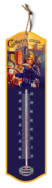 Wall thermometer - Cadbury's Cocoa makes strong men stronger (8cm x 27cm)