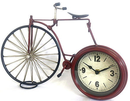 Clock inside retro bicycle