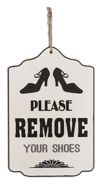 Please Remove Your Shoes - hanging sign (25cm x 17cm)