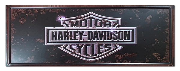 Retro vintage style Harley Davidson logo tin sign (approx 36cm x 13cm)