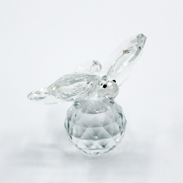 Ornamental clear Crystal glass butterfly on ball