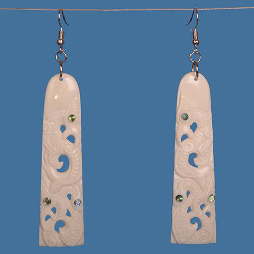 Triple Manaia Bone earrings
