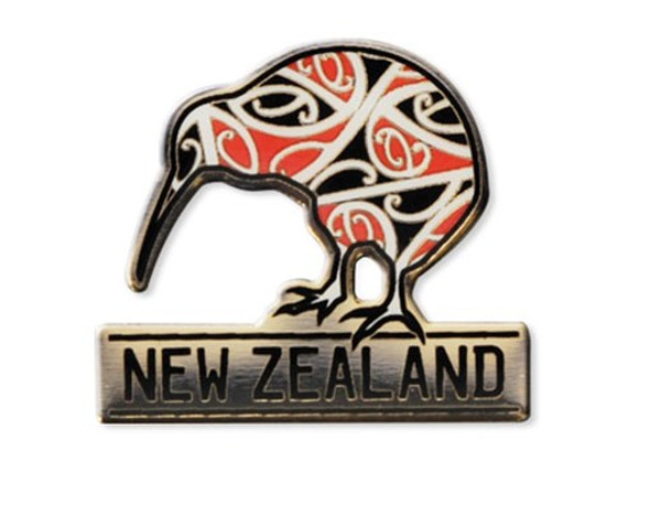 NZ Badge - NZ Kiwi with Maori design