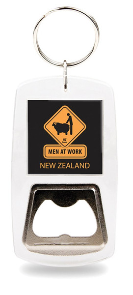 NZ Souvenir bottle opener and keyring - men at work