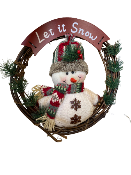 Snowman 'Let It Snow' Christmas wreath