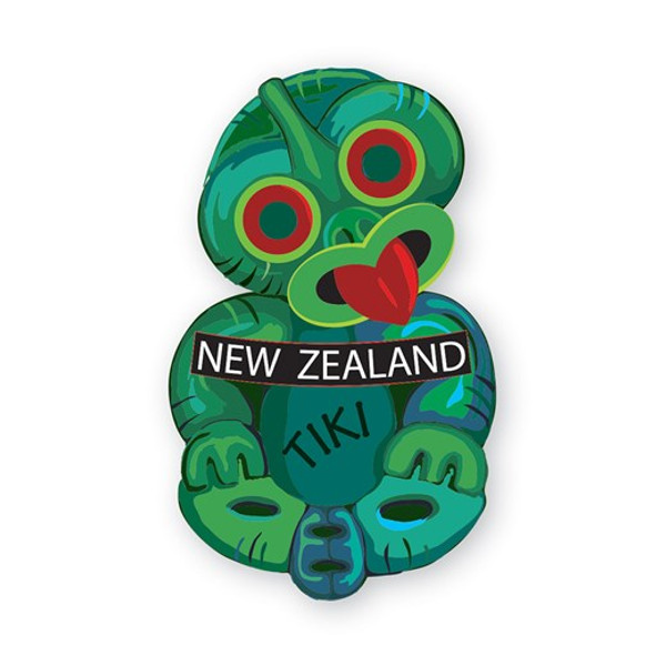 NZ fridge magnet - 3D wooden Tiki