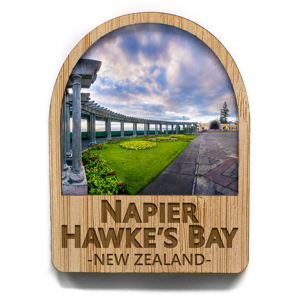 Archway Memorial Walk by Sound Shell at Napier, New Zealand - Arch shape fridge magnet