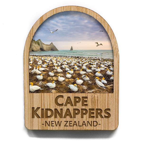 Cape Kidnappers Bamboo Fridge Magnet – Napier Souvenir