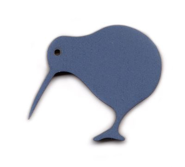 Small wooden Kiwi fridge magnet - Deep Blue