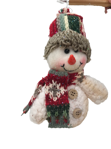 Archie snowman soft fabric hanging Christmas decoration