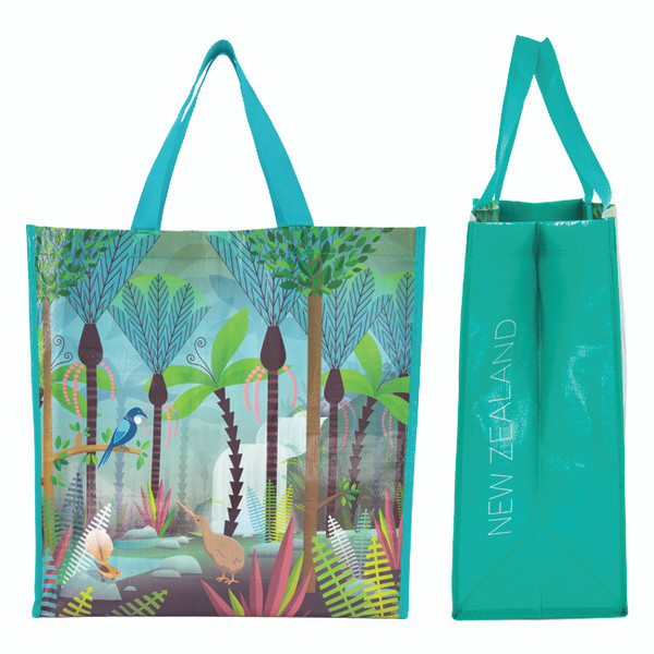 NZ Shopping Bag - NZ Kiwi in NZ Bush setting