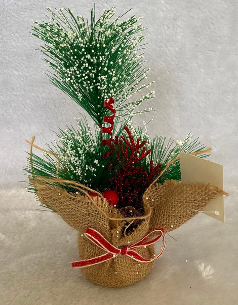 Christmas Tree in Hesian Bag