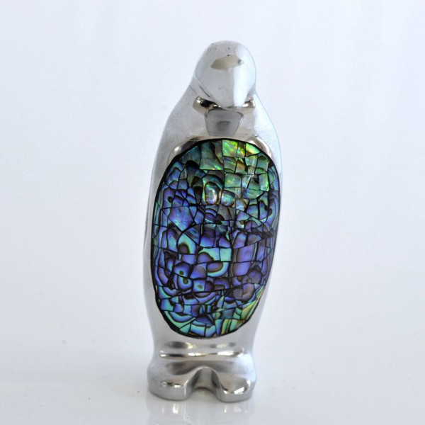 NZ Paua Penguin Ornament