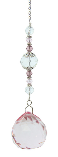 Suncatcher crystal + rondell accents - Pink