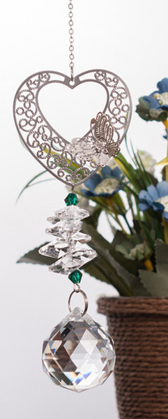 Suncatcher heart cutout green