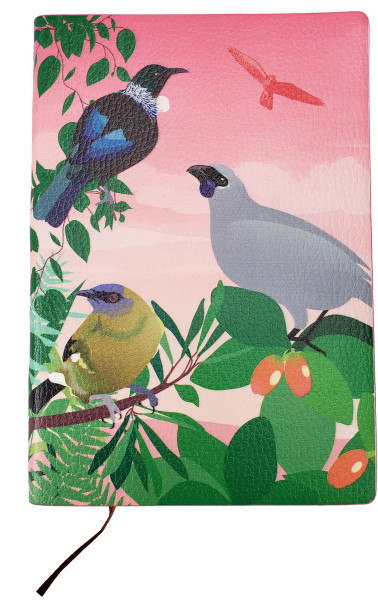 Native Birds Pink Notebook A5