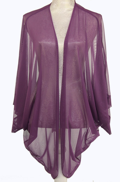 Plain Sheer Shrug - Purple