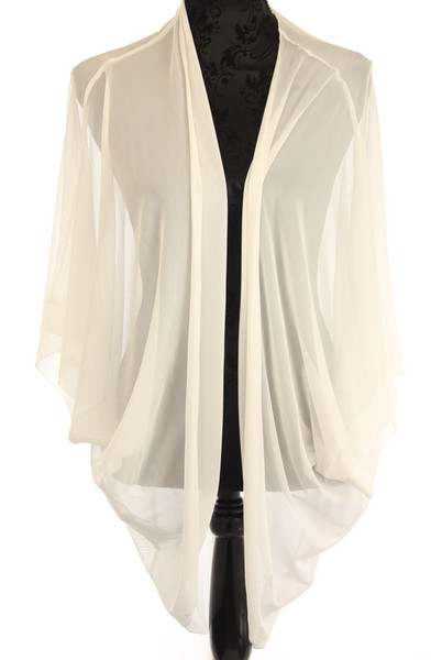 Plain Sheer Shrug - White