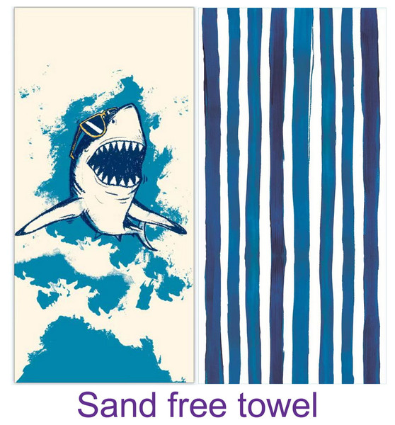 Double Sided Sand Free Towel - Shark