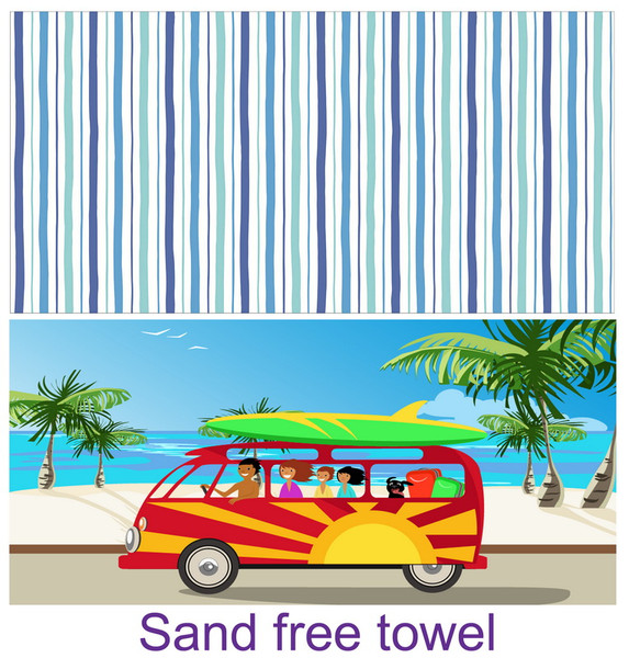 Double Sided Sand Free Towel - Combi Van on the Beach