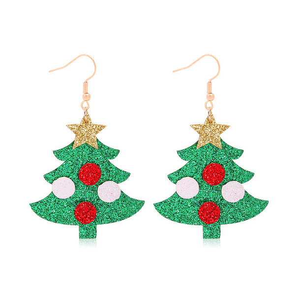 Felt lightweight Christmas Tree earrings on hooks