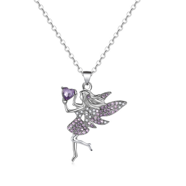 Purple diamant fairy necklace