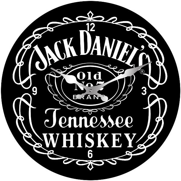 Jack Daniel's  Jennessee Whiskey black and white clock