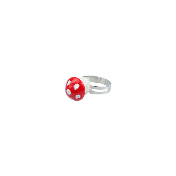 Red mushroom with white spots as ring