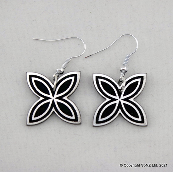 Frangipani double engraved - Metallic silver