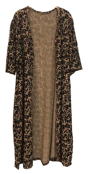 Long velvet burnout cape - camel colour
