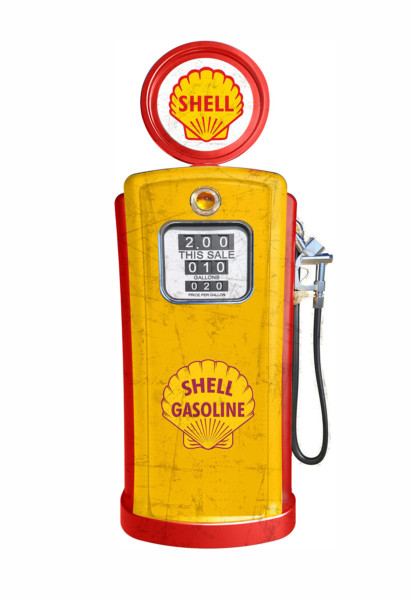 Retro style Shell petrol Pump tin sign (80cm tall)