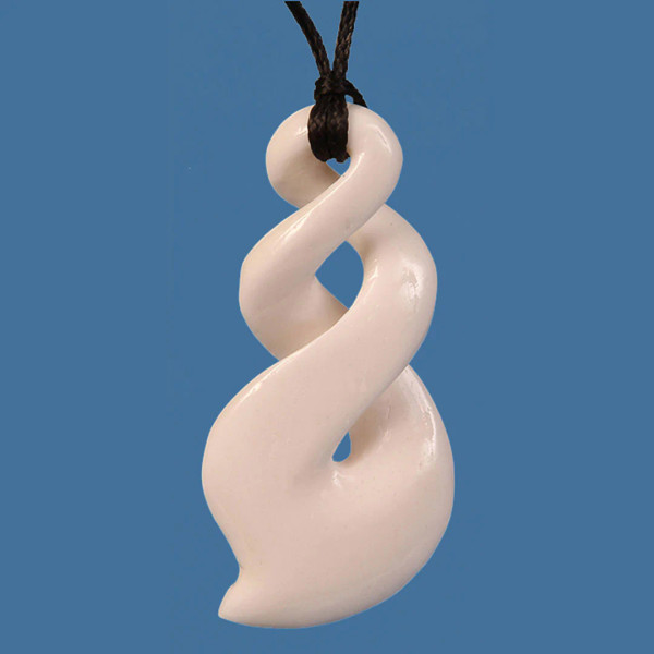 NZ Bone Double twist pendant