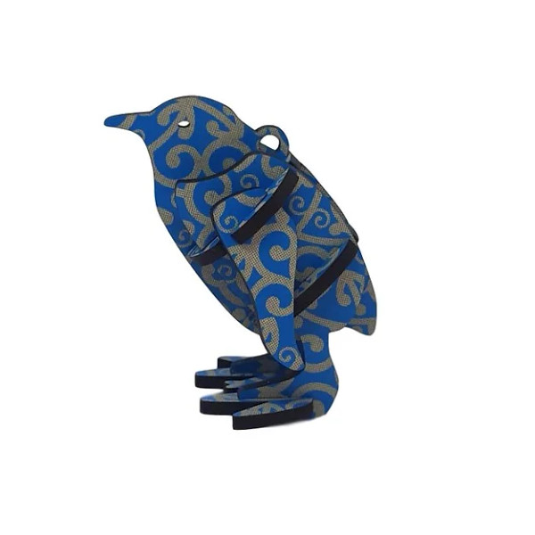 3D kitset little blue penguin hanging decoration - blue koru
