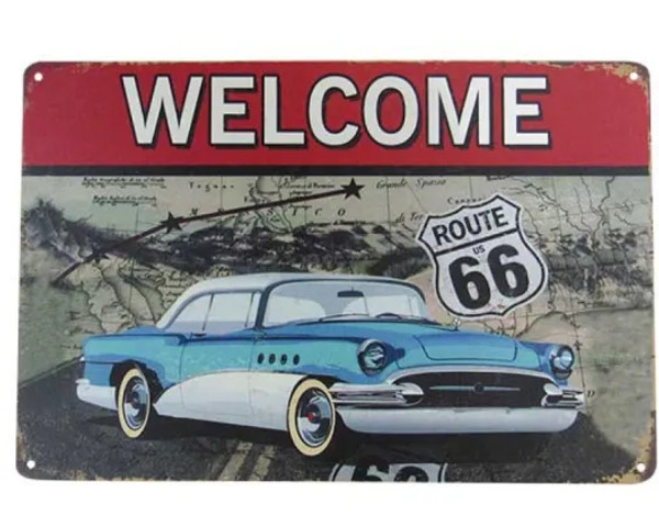 retro style tin sign - Welcome. Route 66