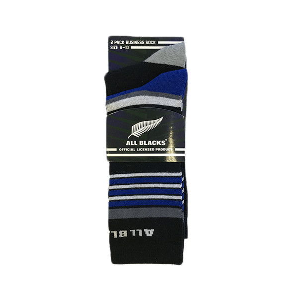 Pack of 2 All Blacks dress socks - blue and black design (2 sizes)