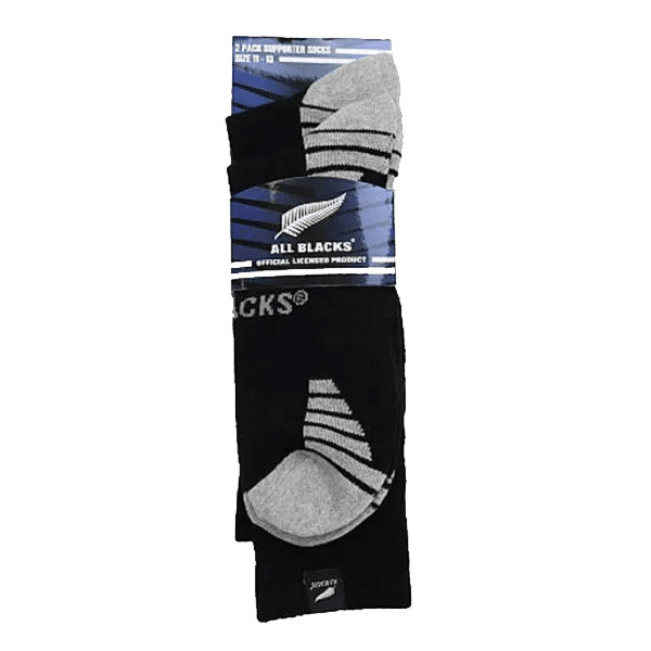 Pack of 2 All Blacks supporter socks - black design (2 sizes)