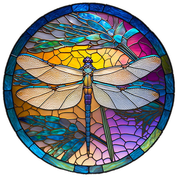 Suncatcher with image of a dragonfly - medium