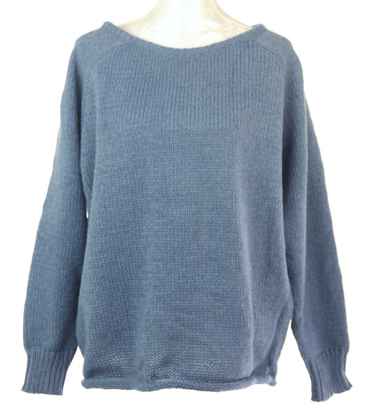 Ivy Wide round neck sweater in denim