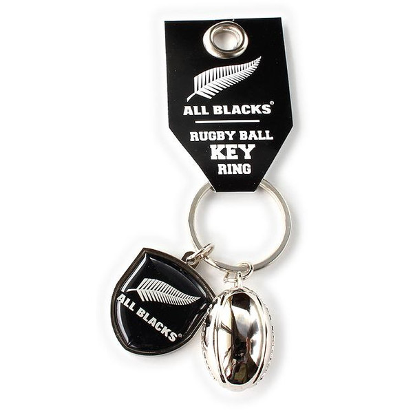 All Blacks metal rugby ball key ring