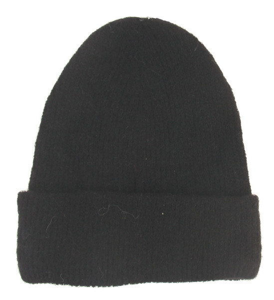 Adults beanie in black - mixed wool